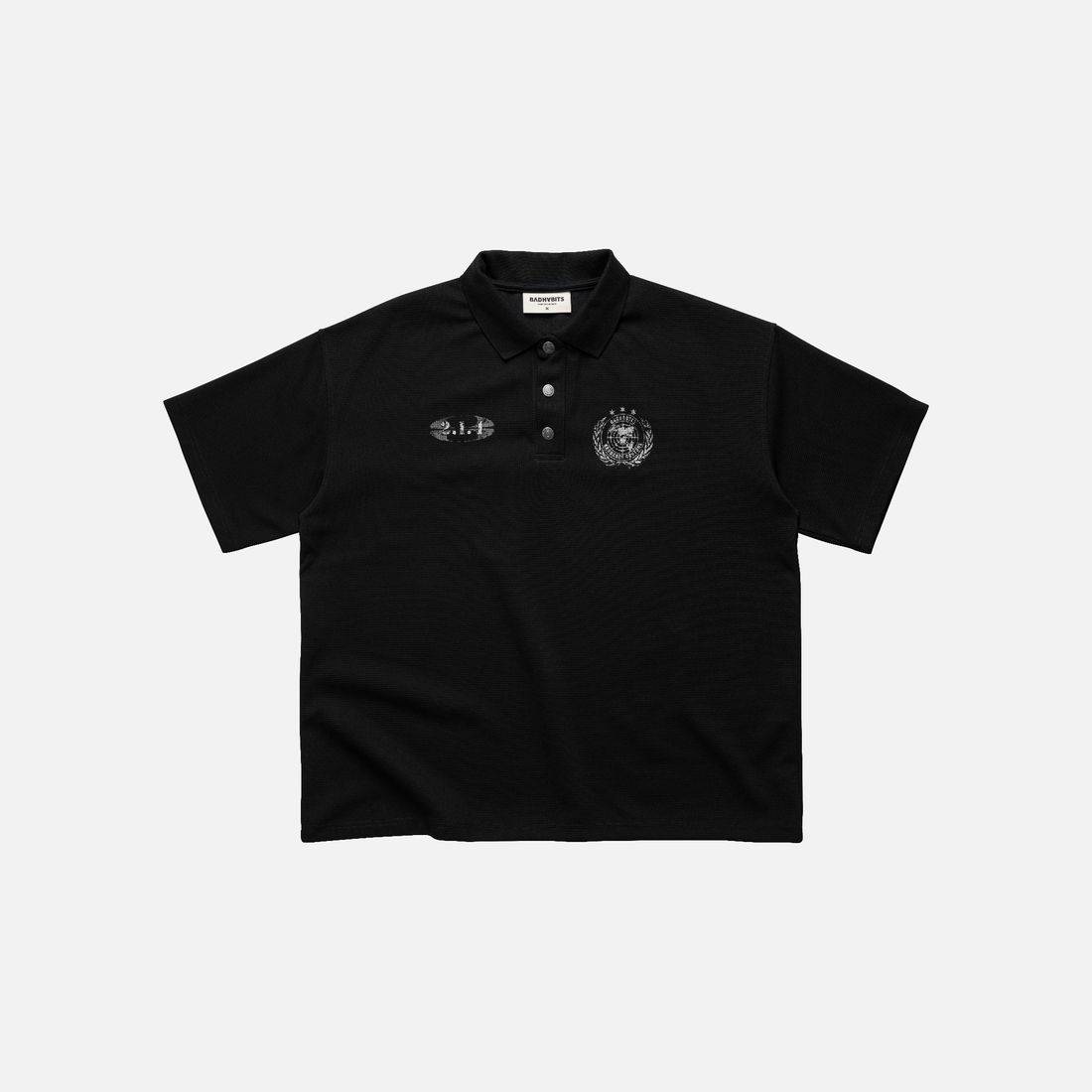 214 Boxy Polo Tee von Bad Habits, Black, Bild 1