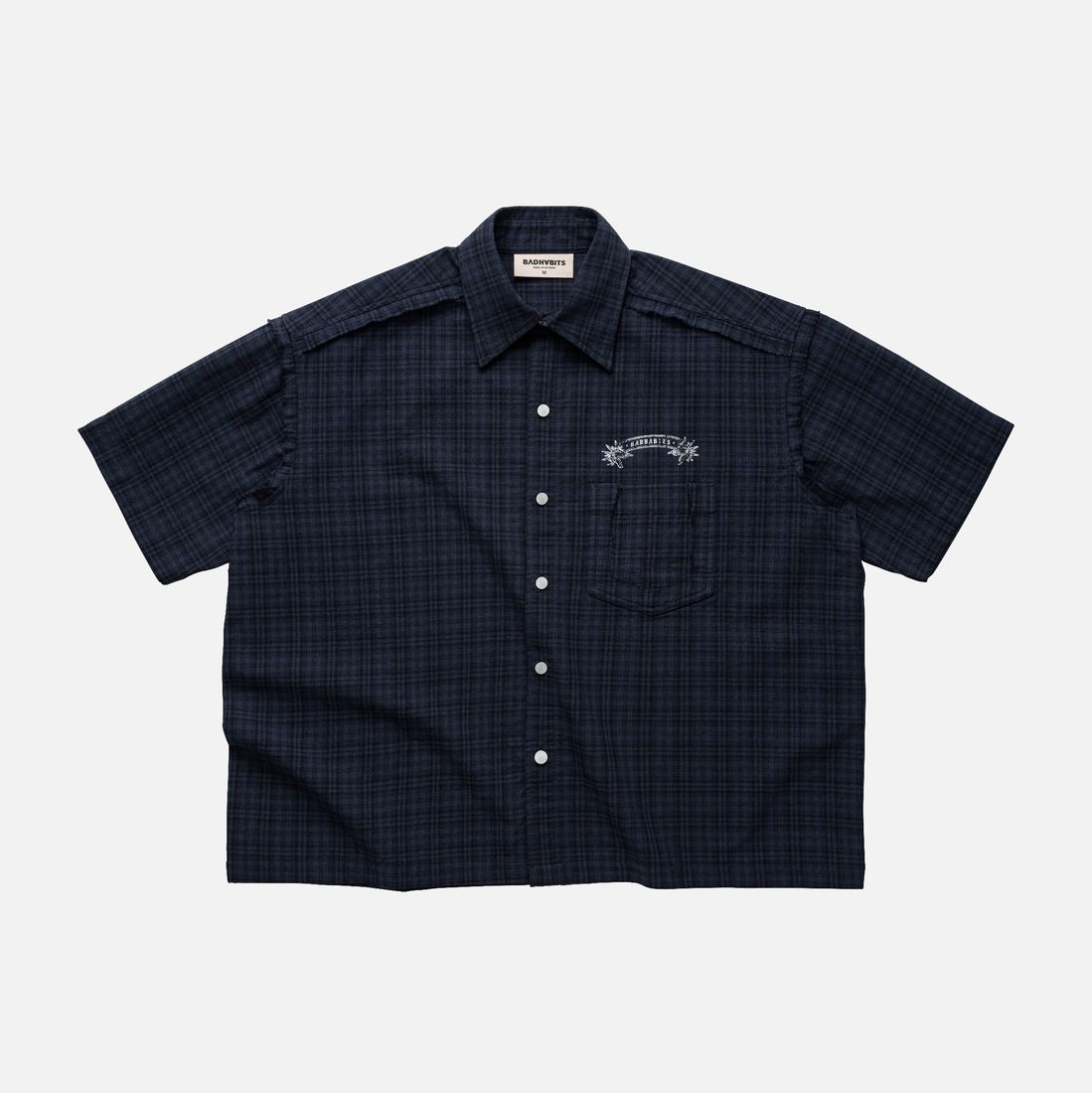 Abyss Boxy Shirt von Bad Habits, Navy And Black Plaid, Bild 1
