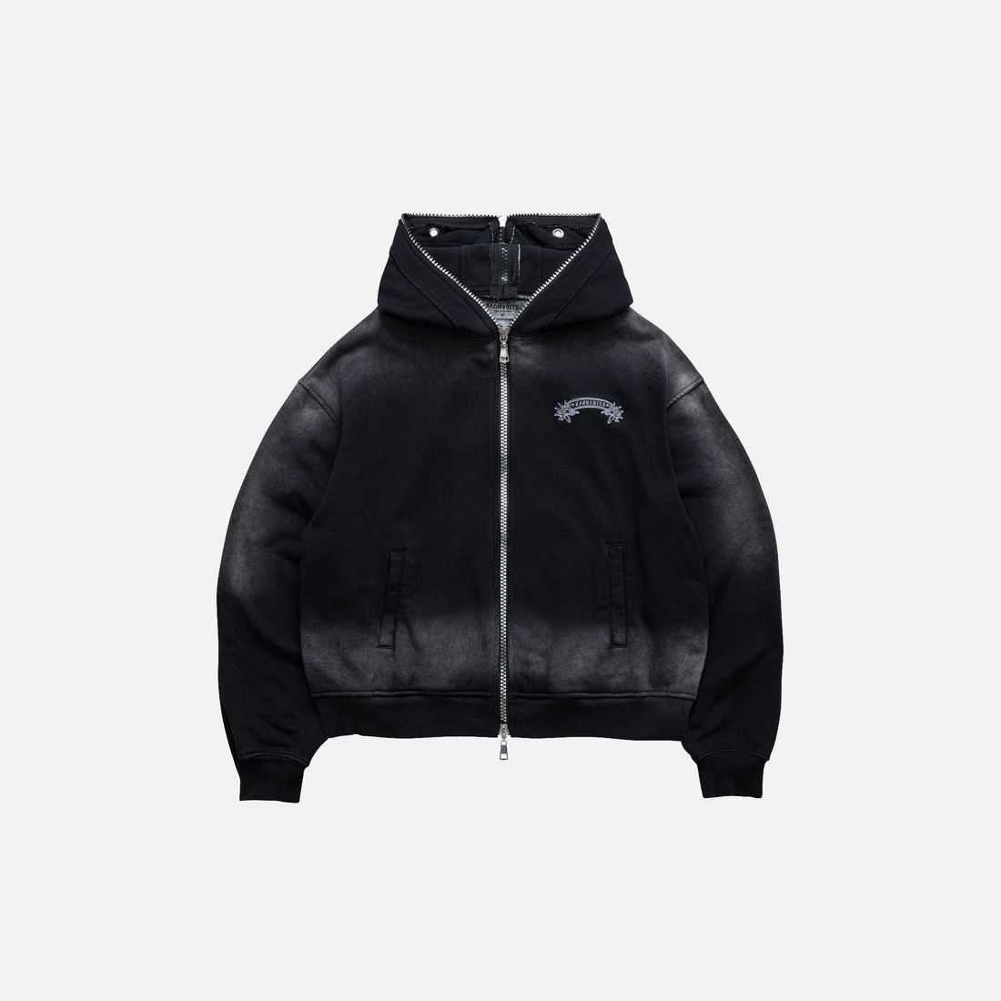Blindside Boxy Hoodie Zip von Bad Habits, Washed Black, Bild 1