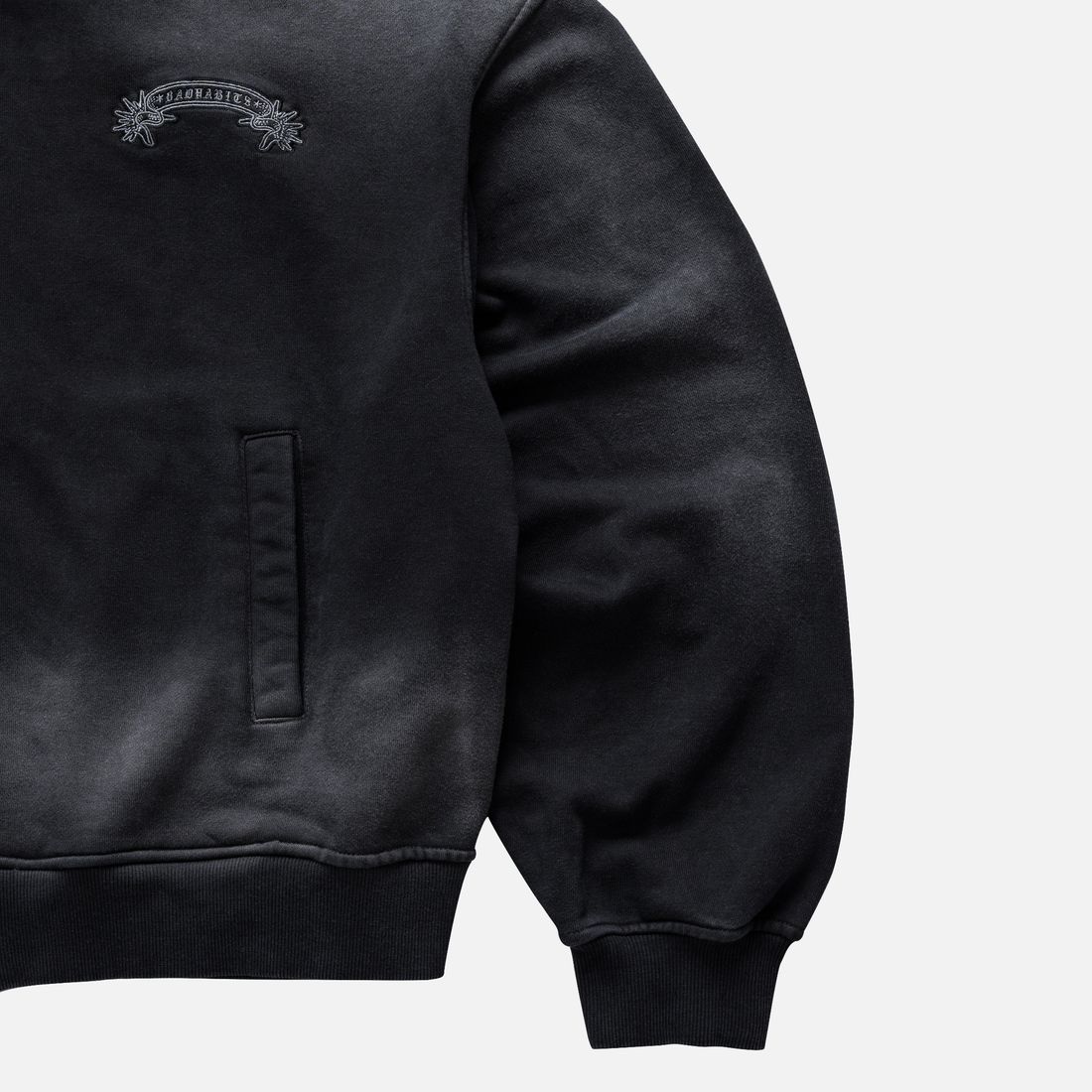 Blindside Boxy Hoodie Zip von Bad Habits, Washed Black, Bild 4