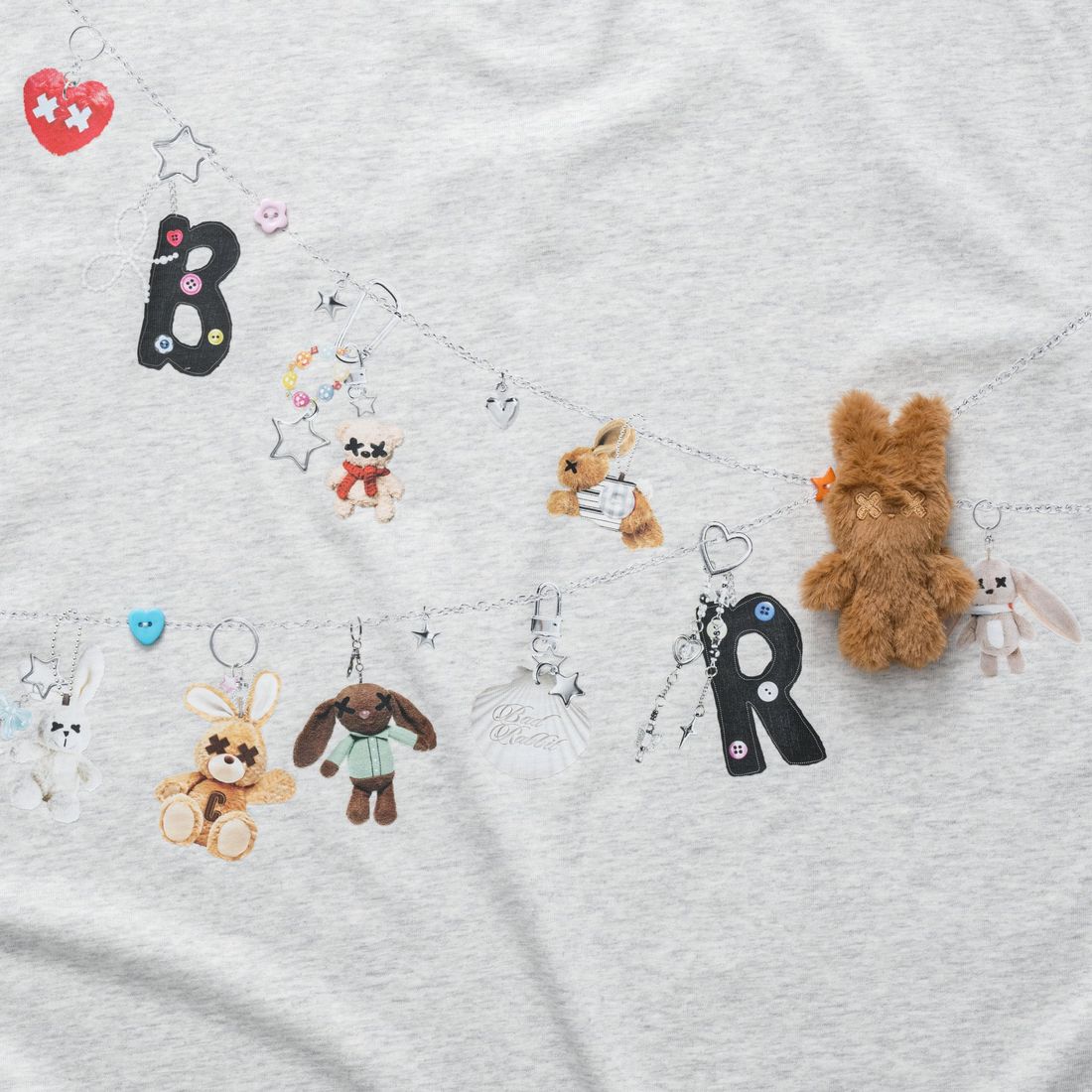 Charm Club Boxy Tee von Bad Rabbit, Light Ash Grey, Bild 2