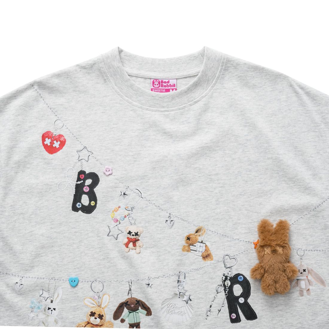 Charm Club Boxy Tee von Bad Rabbit, Light Ash Grey, Bild 5