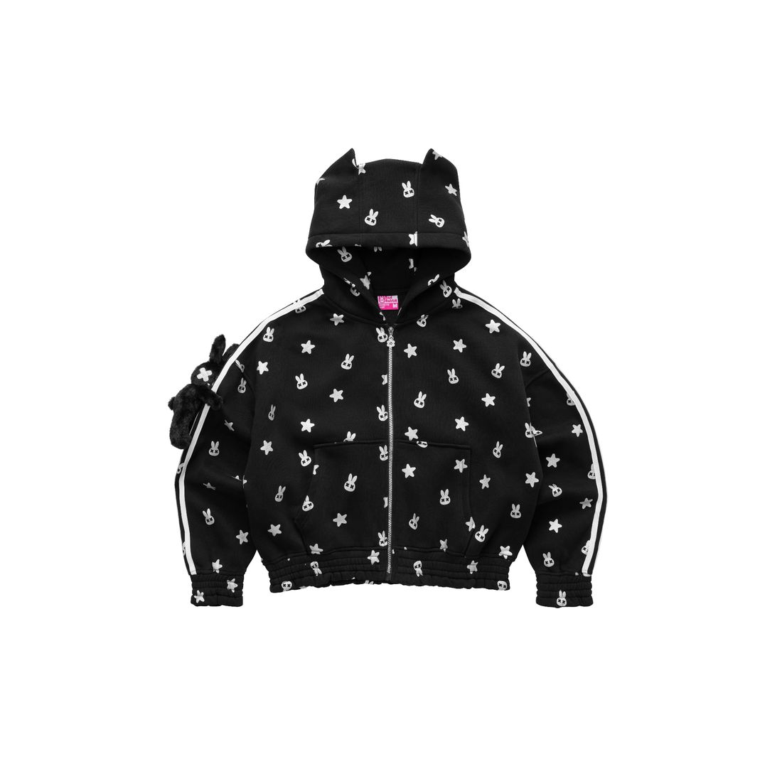 Chatie Rabbie Boxy Hoodie Zip von Bad Rabbit, Black, Bild 1