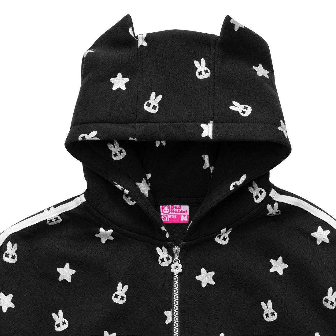 Chatie Rabbie Boxy Hoodie Zip von Bad Rabbit, Black, Bild 2
