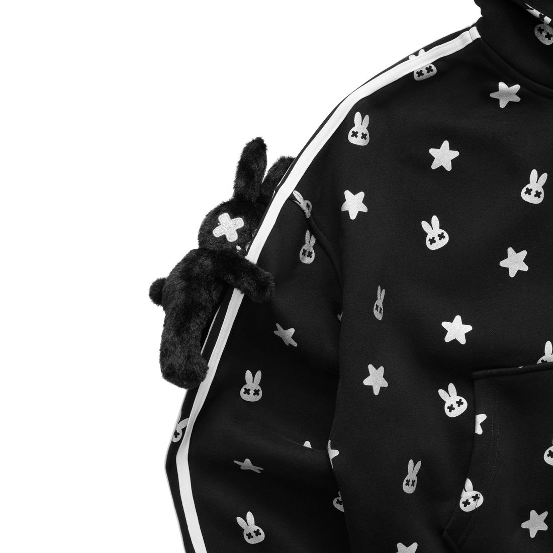 Chatie Rabbie Boxy Hoodie Zip von Bad Rabbit, Black, Bild 3