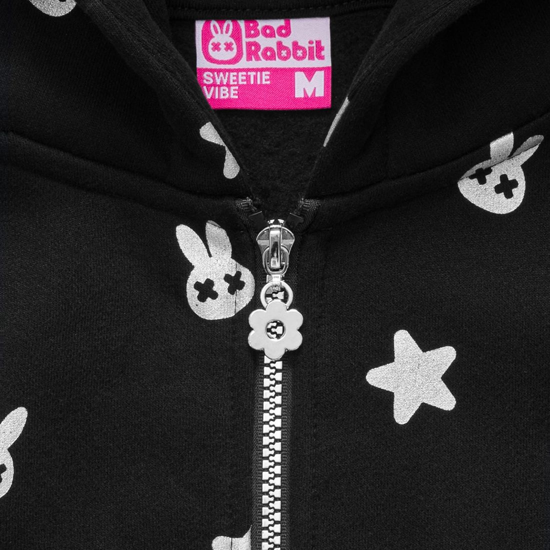 Chatie Rabbie Boxy Hoodie Zip von Bad Rabbit, Black, Bild 5