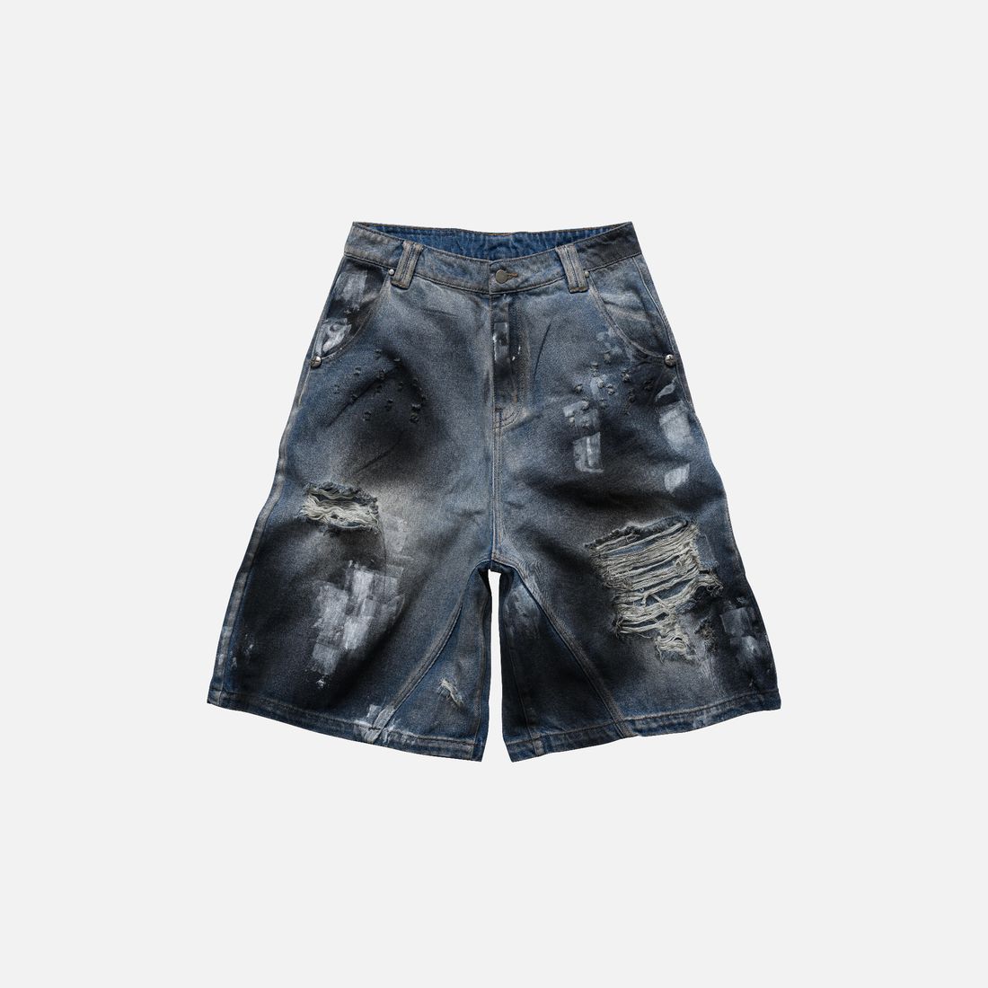 No Mercy Wide Leg Shorts von Bad Habits, Dusty Blue Grey, Bild 1