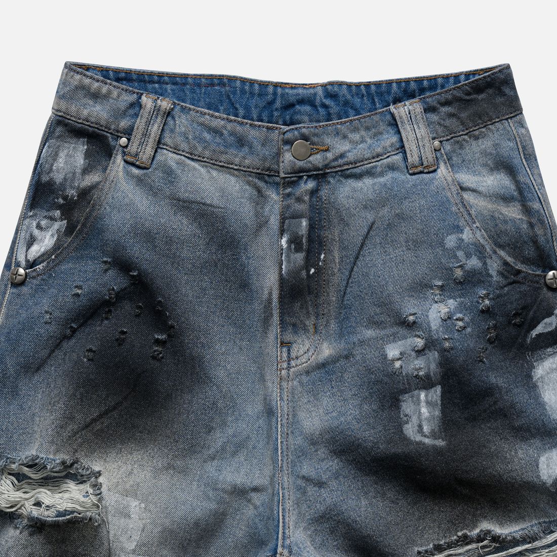 No Mercy Wide Leg Shorts von Bad Habits, Dusty Blue Grey, Bild 2