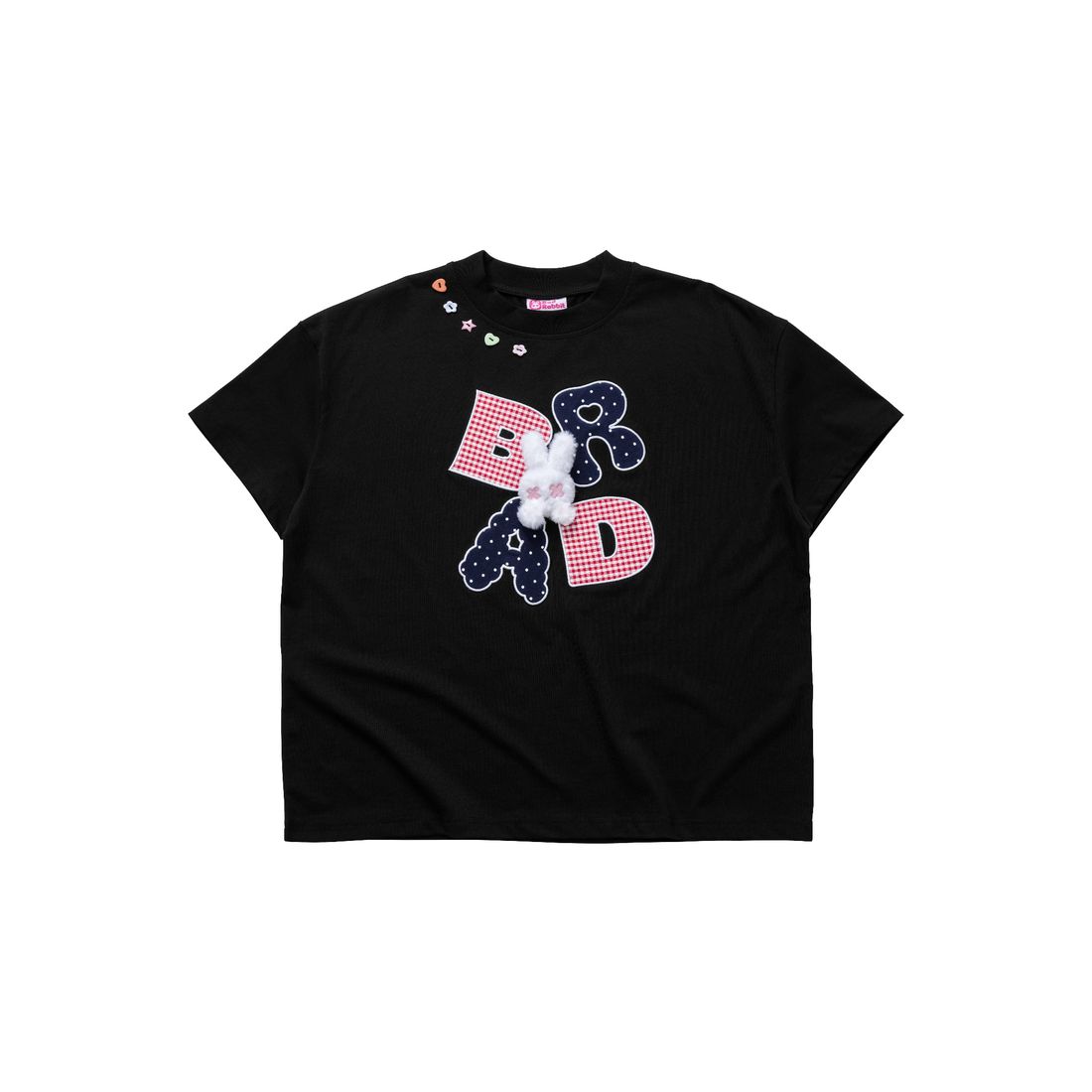 Pique-Nique Rabbit Boxy Tee von Bad Rabbit, Black, Bild 1