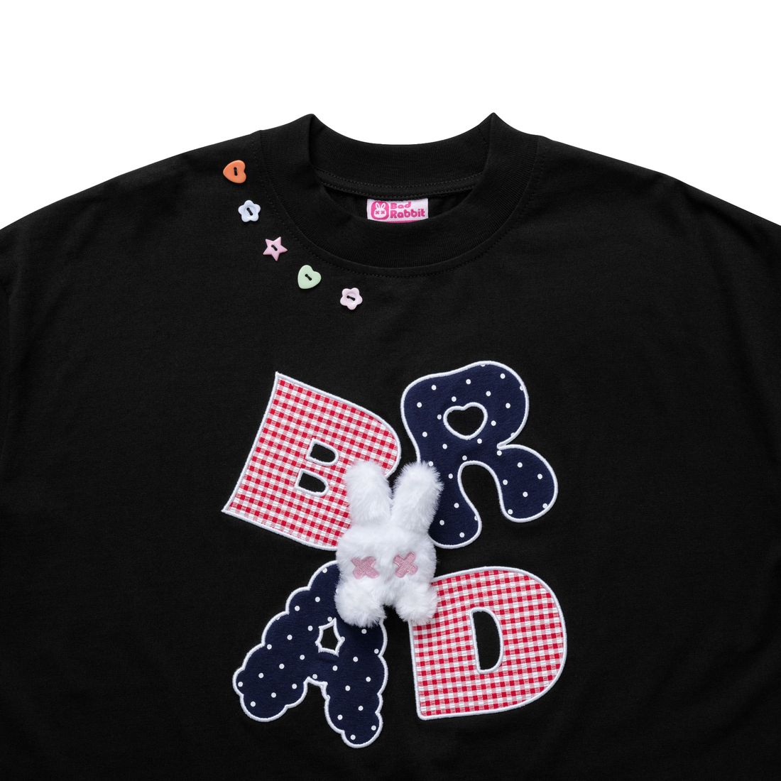 Pique-Nique Rabbit Boxy Tee von Bad Rabbit, Black, Bild 3