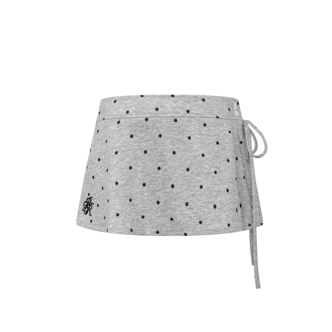 Polka Rabbit A-Line Mini Skirt von Bad Rabbit, Grey Dot Black, Bild 1