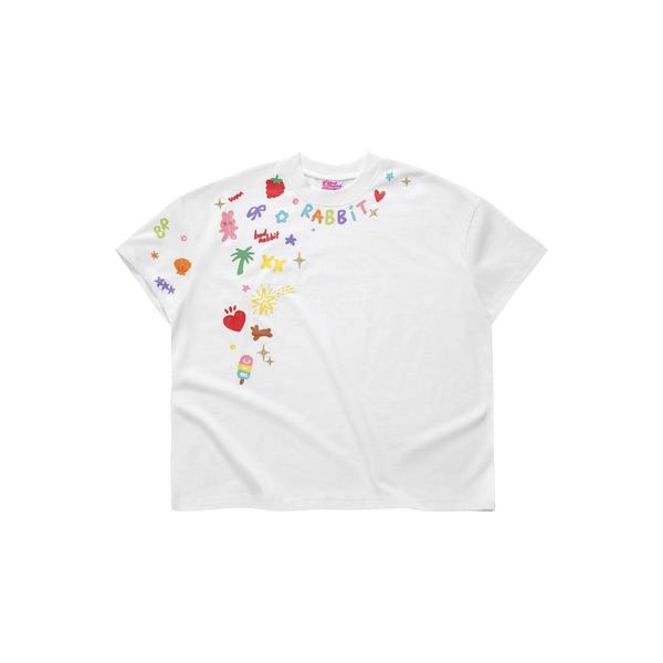 Summer Sticker Rabbit Boxy Tee von Bad Rabbit