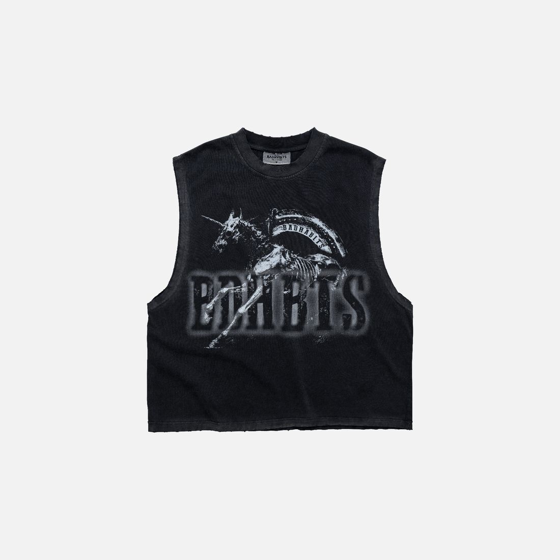 Snicker Boxy Tank Top von Bad Habits, Washed Black, Bild 1