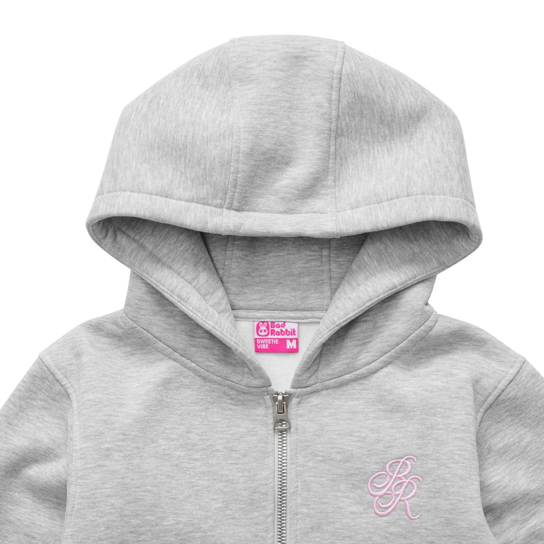 Starry Night Crop Hoodie Zip von Bad Rabbit, Ash Grey, Bild 3