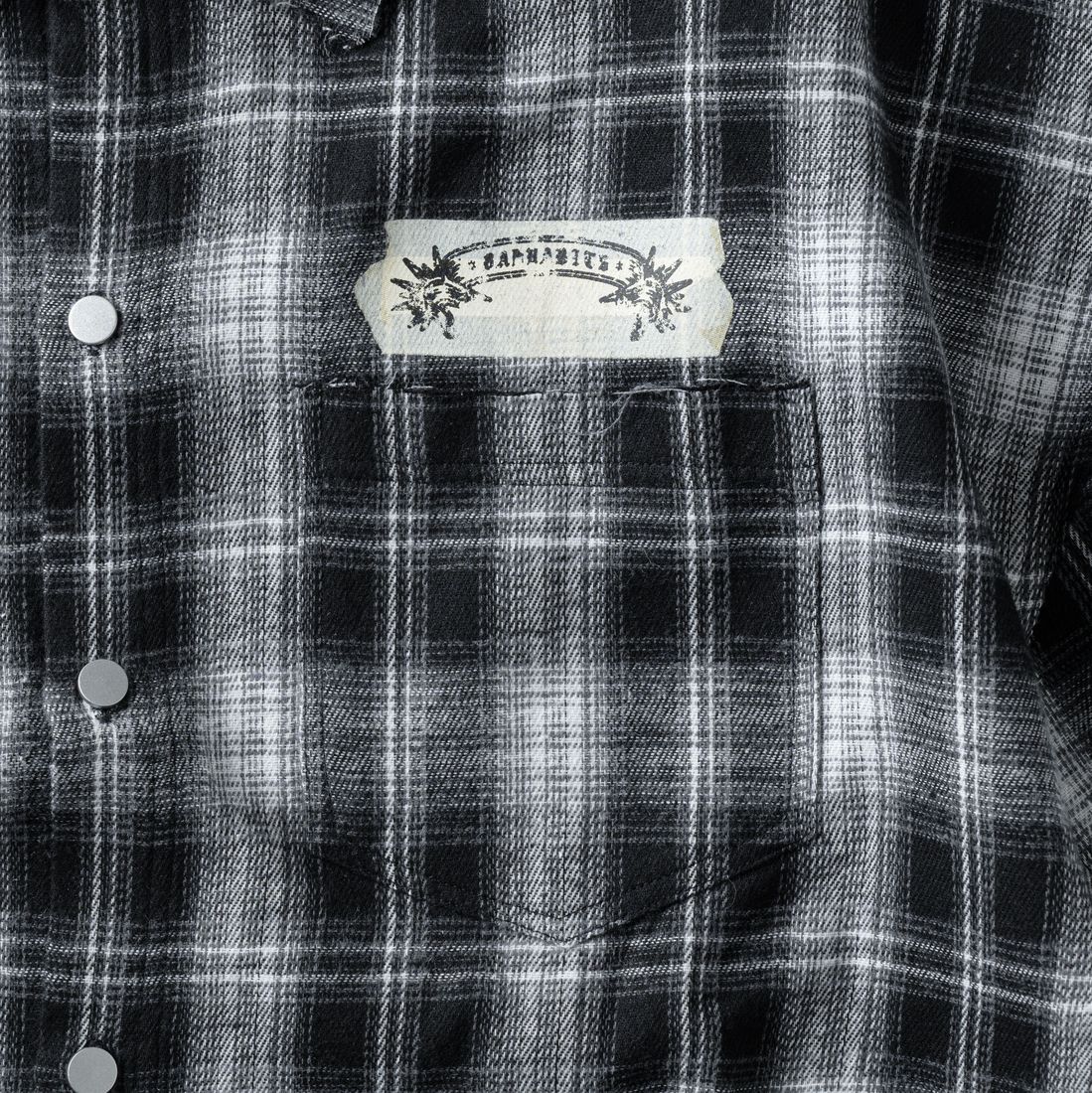 Trick Flannel Regular Shirt von Bad Habits, Black And White Plaid, Bild 3