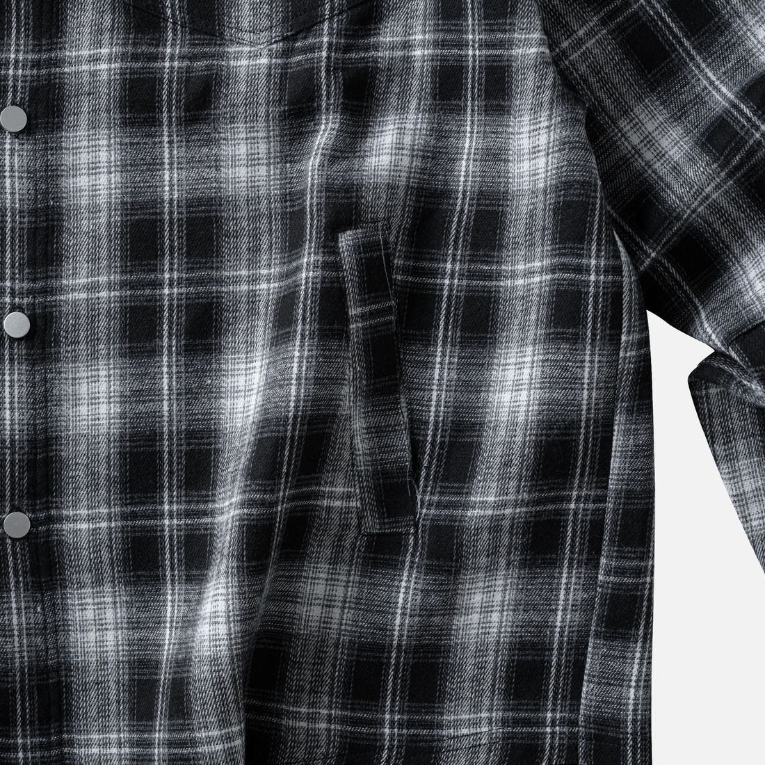 Trick Flannel Regular Shirt von Bad Habits, Black And White Plaid, Bild 4