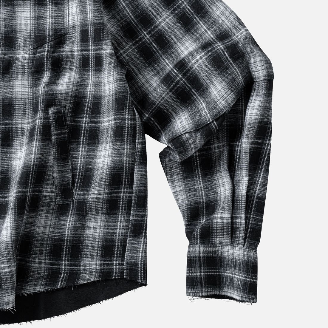 Trick Flannel Regular Shirt von Bad Habits, Black And White Plaid, Bild 5